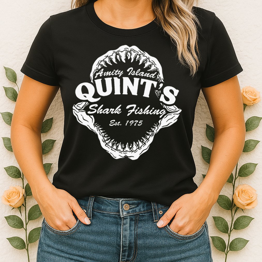 1975 Amity Island QuintS Shark Fishing Womens T-Shirt