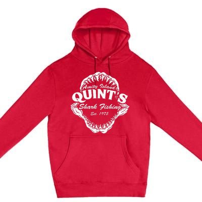 1975 Amity Island QuintS Shark Fishing Premium Pullover Hoodie