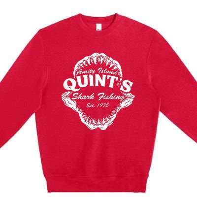 1975 Amity Island QuintS Shark Fishing Premium Crewneck Sweatshirt