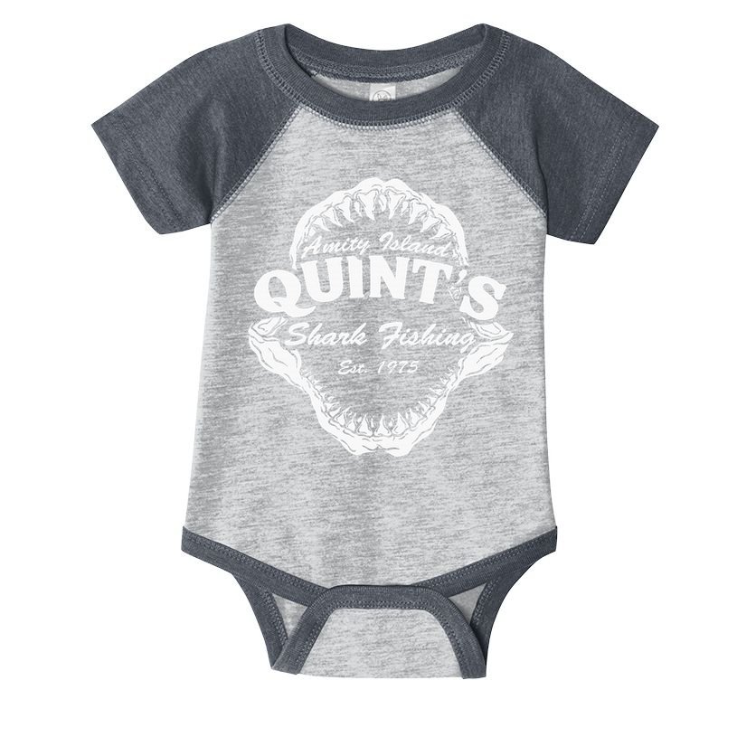 1975 Amity Island QuintS Shark Fishing Infant Baby Jersey Bodysuit