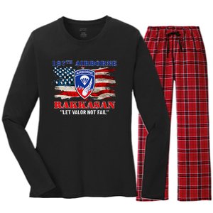 187th Airborne Infantry Regiment Rakkasans Fort Campbell Women's Long Sleeve Flannel Pajama Set 