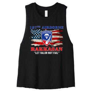 187th Airborne Infantry Regiment Rakkasans Fort Campbell Women's Racerback Cropped Tank