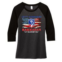 187th Airborne Infantry Regiment Rakkasans Fort Campbell Women's Tri-Blend 3/4-Sleeve Raglan Shirt