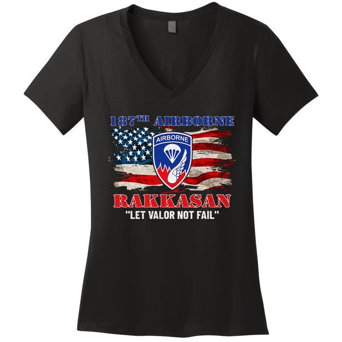 187th Airborne Infantry Regiment Rakkasans Fort Campbell Women's V-Neck T-Shirt