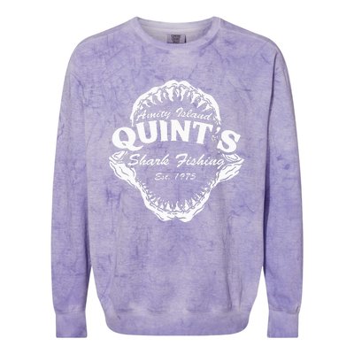 1975 Amity Island Quint's Shark Fishing Classic Retro Colorblast Crewneck Sweatshirt