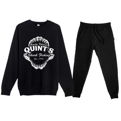 1975 Amity Island Quint's Shark Fishing Classic Retro Premium Crewneck Sweatsuit Set