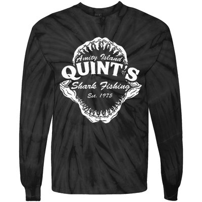 1975 Amity Island Quint's Shark Fishing Classic Retro Tie-Dye Long Sleeve Shirt