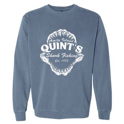 1975 Amity Island Quint's Shark Fishing Classic Retro Garment-Dyed Sweatshirt