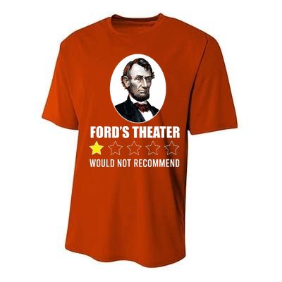 1star Abraham Lincoln Fords Theater Would Not Recommend Performance Sprint T-Shirt