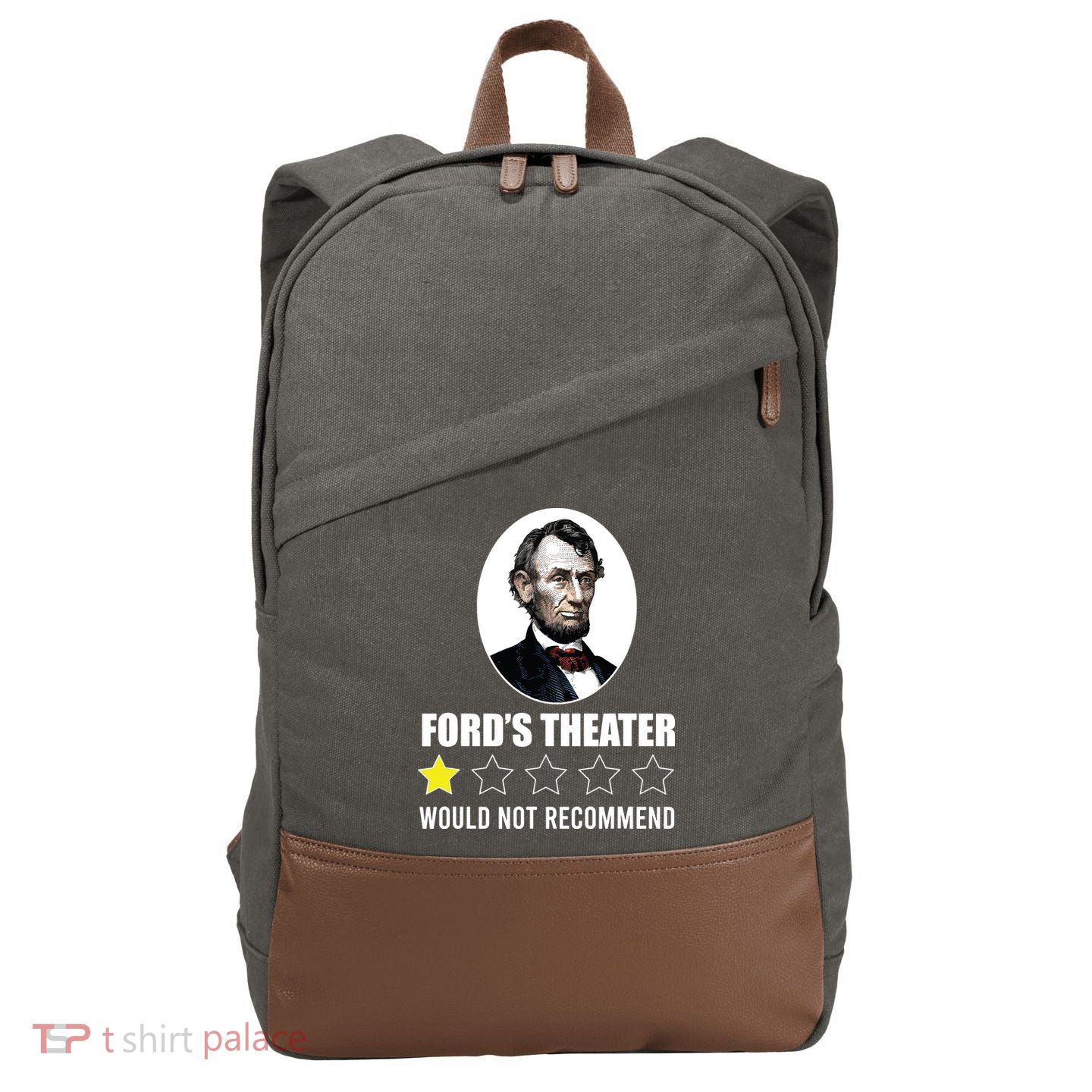 1star Abraham Lincoln Fords Theater Would Not Recommend Cotton Canvas Backpack