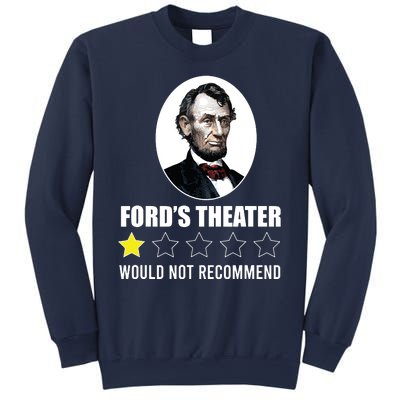 1star Abraham Lincoln Fords Theater Would Not Recommend Sweatshirt