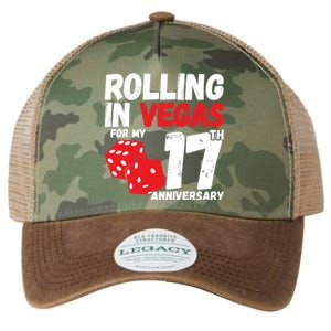 17Th Anniversary Married 17 Years Vegas Anniversary Trip Cute Gift Legacy Tie Dye Trucker Hat