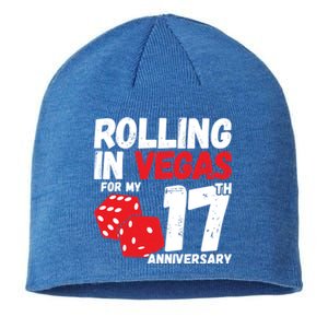 17Th Anniversary Married 17 Years Vegas Anniversary Trip Cute Gift Sustainable Beanie