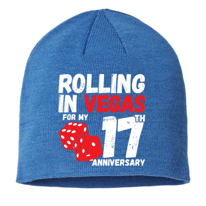 17Th Anniversary Married 17 Years Vegas Anniversary Trip Cute Gift Sustainable Beanie