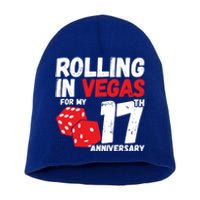 17Th Anniversary Married 17 Years Vegas Anniversary Trip Cute Gift Short Acrylic Beanie