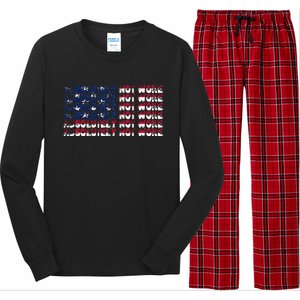 100 Absolutely Not Woke Anti Woke USA Flag Free Speech Long Sleeve Pajama Set