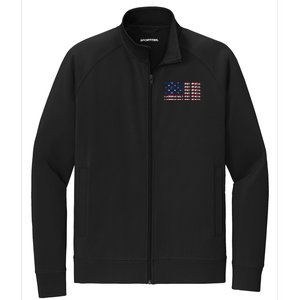 100 Absolutely Not Woke Anti Woke USA Flag Free Speech Stretch Full-Zip Cadet Jacket