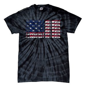 100 Absolutely Not Woke Anti Woke USA Flag Free Speech Tie-Dye T-Shirt