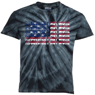 100 Absolutely Not Woke Anti Woke USA Flag Free Speech Kids Tie-Dye T-Shirt