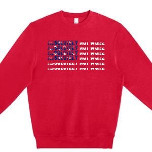 100 Absolutely Not Woke Anti Woke USA Flag Free Speech Premium Crewneck Sweatshirt