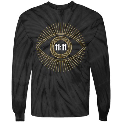 1111 Angel Number Numerology Synchronicity Manifestation Tie-Dye Long Sleeve Shirt