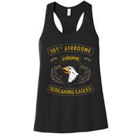 101st Airborne Paratrooper Army Veteran Vintage Women's Racerback Tank