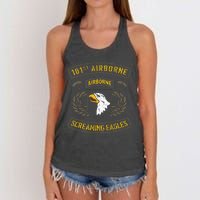 101st Airborne Paratrooper Army Veteran Vintage Women's Knotted Racerback Tank