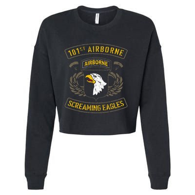 101st Airborne Paratrooper Army Veteran Vintage Cropped Pullover Crew