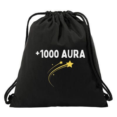 1000 Aura Plus 1000 Aura Points Meme Humor Drawstring Bag