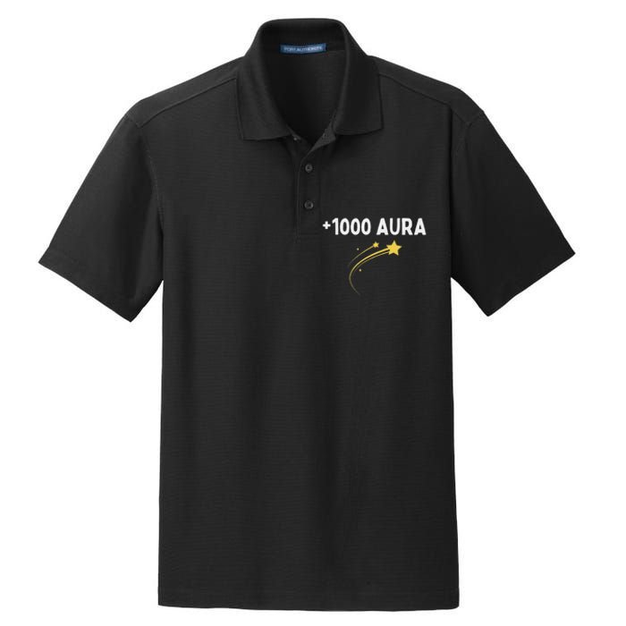 1000 Aura Plus 1000 Aura Points Meme Humor Dry Zone Grid Polo