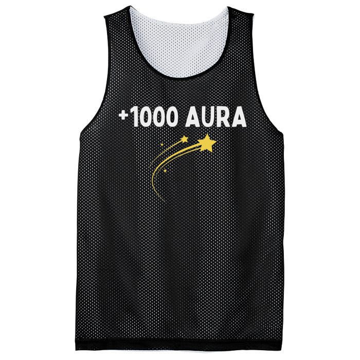 1000 Aura Plus 1000 Aura Points Meme Humor Mesh Reversible Basketball Jersey Tank