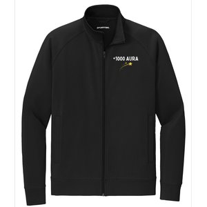 1000 Aura Plus 1000 Aura Points Meme Humor Stretch Full-Zip Cadet Jacket