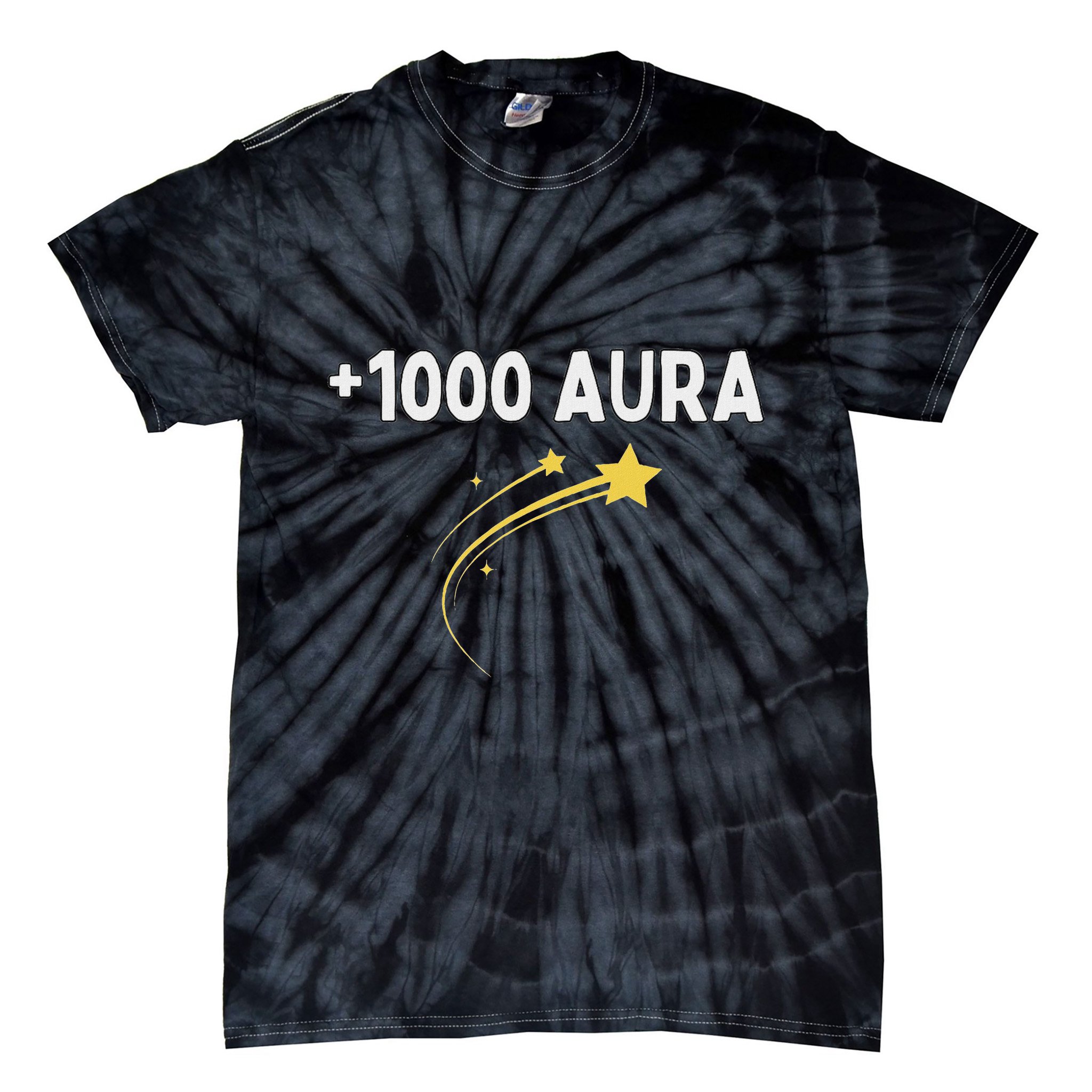 1000 Aura Plus 1000 Aura Points Meme Humor Tie-Dye T-Shirt