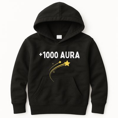 1000 Aura Plus 1000 Aura Points Meme Humor Kids Hoodie