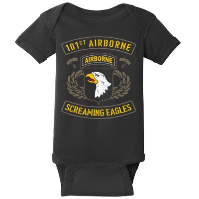 101st Airborne Paratrooper Army Veteran Vintage Baby Bodysuit