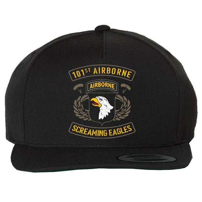 101st Airborne Paratrooper Army Veteran Vintage Wool Snapback Cap