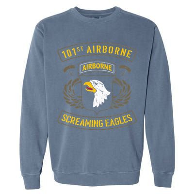 101st Airborne Paratrooper Army Veteran Vintage Garment-Dyed Sweatshirt