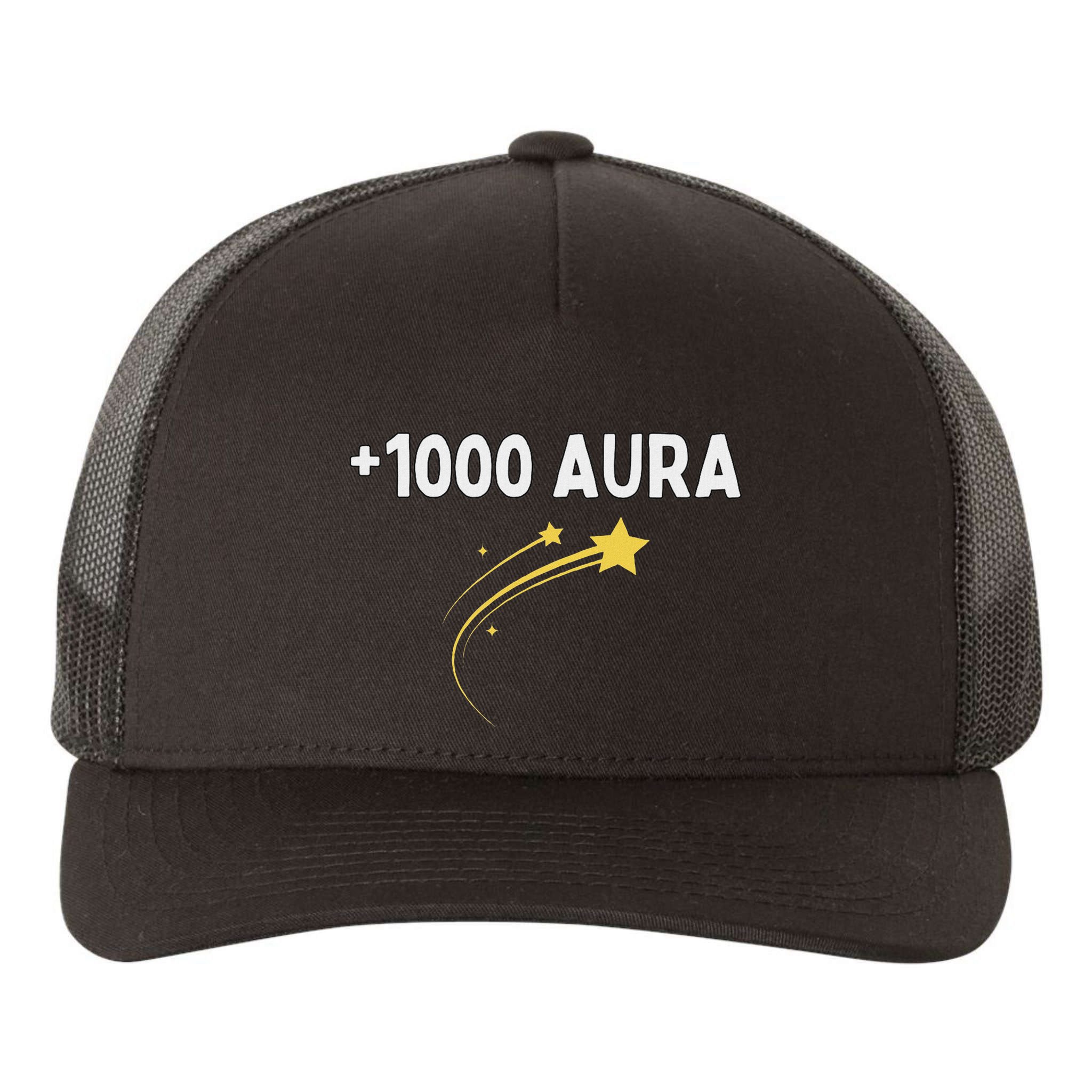 1000 Aura Plus 1000 Aura Points Meme Humor Yupoong Adult 5-Panel Trucker Hat