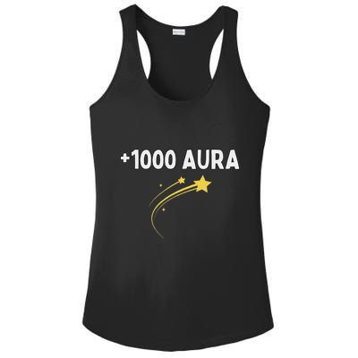 1000 Aura Plus 1000 Aura Points Meme Humor Ladies PosiCharge Competitor Racerback Tank
