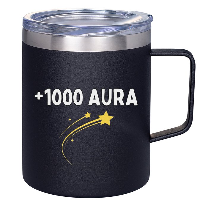 1000 Aura Plus 1000 Aura Points Meme Humor 12oz Stainless Steel Coffee Mug