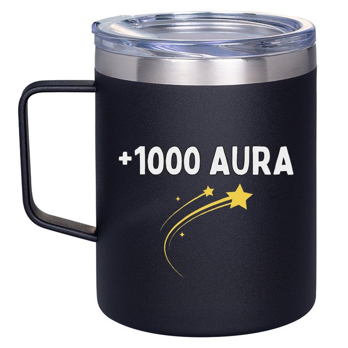 1000 Aura Plus 1000 Aura Points Meme Humor 12oz Stainless Steel Coffee Mug