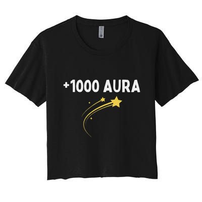 1000 Aura Plus 1000 Aura Points Meme Humor Crop Top