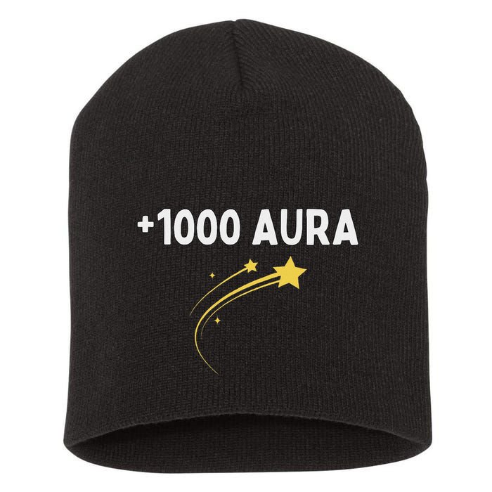1000 Aura Plus 1000 Aura Points Meme Humor Short Acrylic Beanie