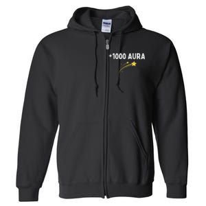 1000 Aura Plus 1000 Aura Points Meme Humor Full Zip Hoodie