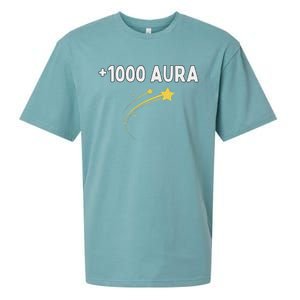 1000 Aura Plus 1000 Aura Points Meme Humor Sueded Cloud Jersey T-Shirt