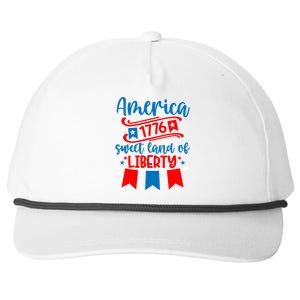 1776 America Sweet Land Of Liberty 4th Of July Patriotic Gift Snapback Five-Panel Rope Hat