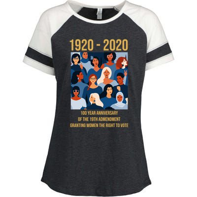 19th Adt 'S Right To Vote 100 Years Suffragette Meaningful Gift Enza Ladies Jersey Colorblock Tee