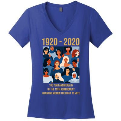 19th Adt 'S Right To Vote 100 Years Suffragette Meaningful Gift Women's V-Neck T-Shirt