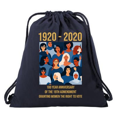 19th Adt 'S Right To Vote 100 Years Suffragette Meaningful Gift Drawstring Bag