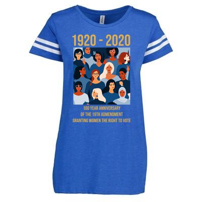 19th Adt 'S Right To Vote 100 Years Suffragette Meaningful Gift Enza Ladies Jersey Football T-Shirt